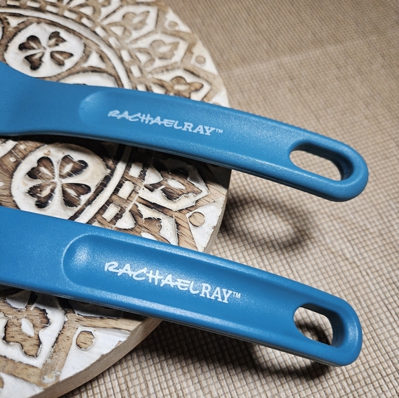 Rachael Ray Marine Blue Nylon Slotted Spoon & Spatula Set of two EUC - Picture 3 of 9